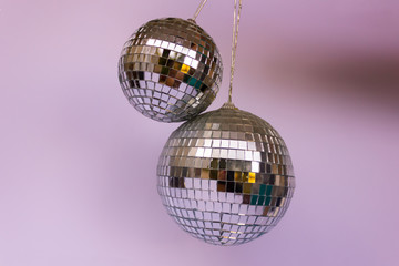 party mirror glass disco ball discoball celebration holiday two disco balls new year