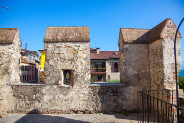 Castle in Sirmione sity, on the coast of Garda lake
