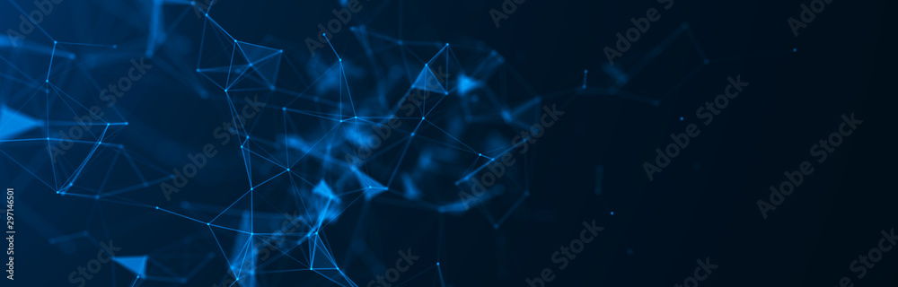 Poster abstract blue digital background. big data visualization. science background. big data complex with 