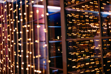 festive modern garlands window decor brightly blur