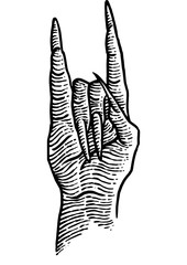 Hand gesture engraving style