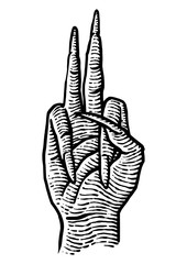 Hand gesture engraving style