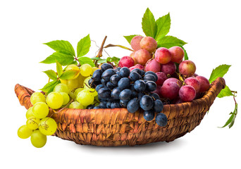 Grape in wicker basket