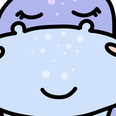 Cute hippopotamus snout cartoon vector illustration © levinanas