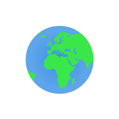 Globe vector icon. Planet illustration. Europe countries.