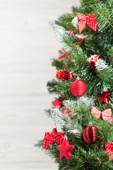 Christmas greeting card with fir tree