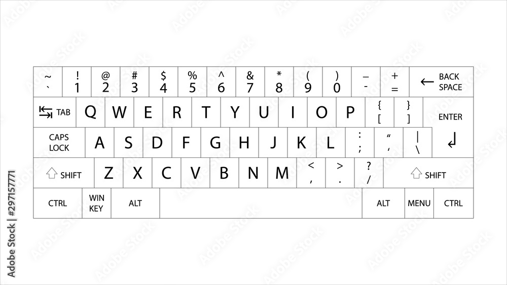 Wall mural keyboard vector design. keyboard buttons layout