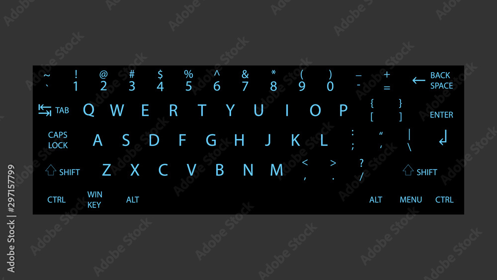 Wall mural keyboard vector design. keyboard buttons layout