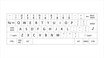 Keyboard vector design. Keyboard buttons layout