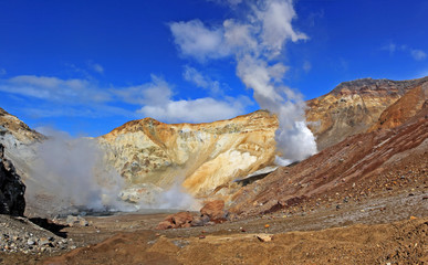 Crater of Mutnovsky volcano. Russia