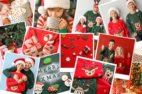 Collage with beautiful Christmas photos