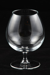 empty glass on black background