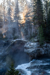 Waterfall with Sunbeams