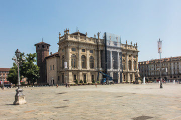 Fototapeta na wymiar Palazzo Madama on the Castle Square in Turin