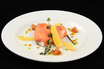 salmon with vegetables