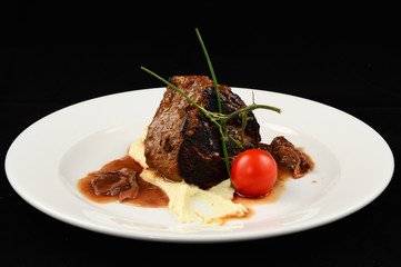 steak with sauce