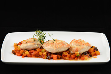 grilled chicken with vegetables