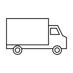 Delivery truck. Universal icon for web and mobile application. Vector illustration on a white background. Editable Thin line.