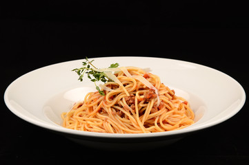 spaghetti with tomato sauce