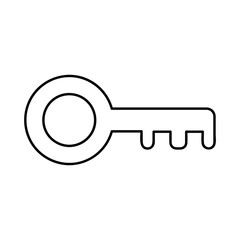 Key icon. Single high quality outline symbol of car key for web design or mobile app. Thin line signs of login for design logo, visit card, etc. Stock vector illustration
