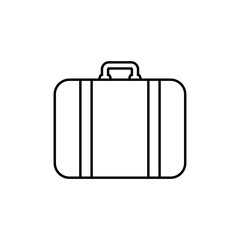 Suitcase icon or logo in modern line style. High quality black outline pictogram for web site design and mobile apps. Vector illustration on a white background.