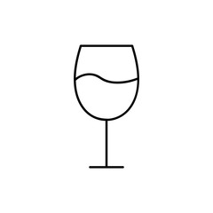Wine glass outline icon. High quality black outline pictogram for web site design and mobile apps. Vector illustration on a white background.