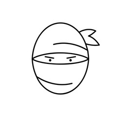 Ninja thin line icon, asian and character, samurai sign, vector graphics, a linear pattern on a white background, eps 10.
