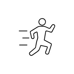 Running man line icon for web, mobile and infographics. Vector black icon isolated on white background.