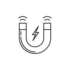 Magnet icon vector. High quality black outline pictogram for web site design and mobile apps. Vector illustration on a white background.