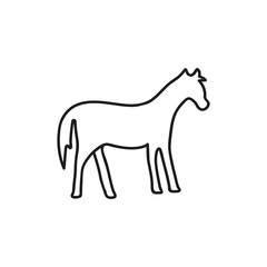 Line horse vector line icon. High quality black outline pictogram for web site design and mobile apps. Vector illustration on a white background.