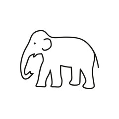 Elephant Web line icon for web and mobile, modern minimalistic flat design. Vector black icon isolated on white background.
