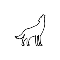 Wolf line icon, outline vector sign, linear style pictogram isolated on white. Symbol, logo illustration. Pixel perfect