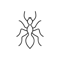 Ant line icon, outline vector sign, linear pictogram isolated on white. Symbol, logo illustration