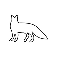 Fox. Logo template. Fully editable outlines, saved lines and layers. Sketch hand drawn design of animals logo. Modern vector concept.