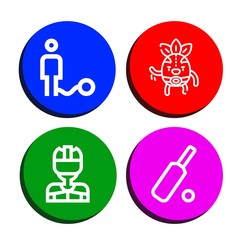 Set of match icons such as Ball, Wrestler, Hockey player, Cricket , match