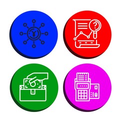 Set of financial icons such as Yen, Analysis, Wallet, Bill , financial