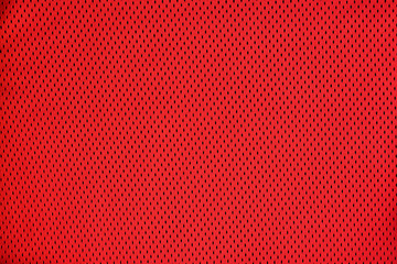 Smooth texture bright red mesh fabric.