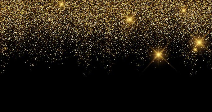 Background texture celebration card with gold sparkling for mailing, web invitation, greeting cards, web site&hellip; animation made in 4K vector design. Golden and black card