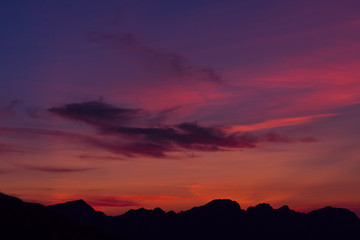 burning sky in the alps 