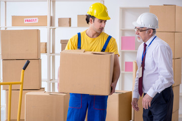 Professional movers doing home relocation