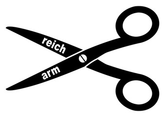 gz550 GrafikZeichnung - german: Schere zwischen Arm und Reich - english: gap between rich and poor - simple template - DIN A4 xxl - g8655