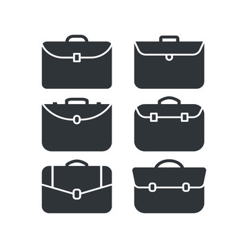 set of briefcase icon isolated on white background. vector illustration