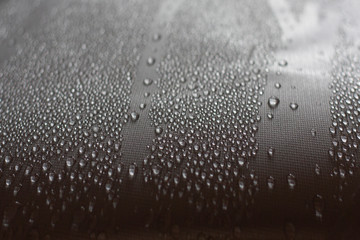 A lot of water drops on a silver mini squares