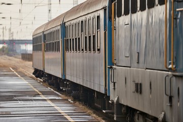 Fototapeta na wymiar Old train at a station