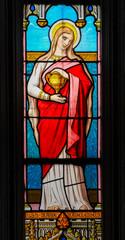 Obraz na płótnie Canvas Stained Glass of Mary Magdalene - St Valery Sur Somme