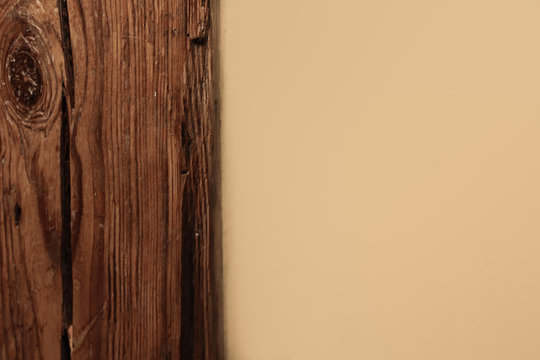 wood and yellow background