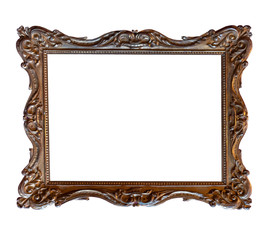 Photo antique picture frame isolated on white background