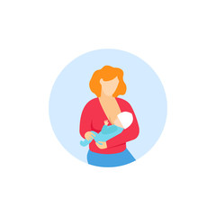 Mother is breastfeeding. Mom Feeding baby. vector illustration