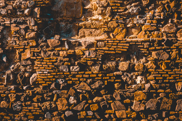 ancient stone wall in a castle