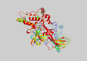 3D model of a protein molecule.